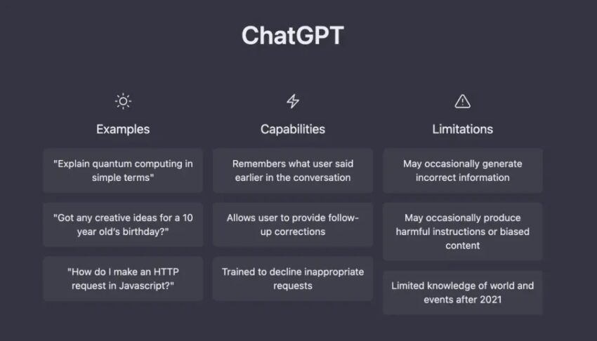 screen of chatGPT